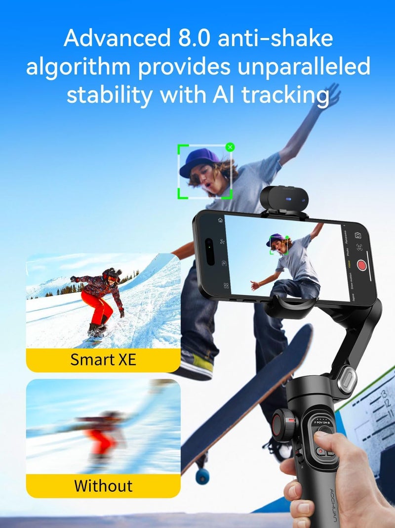 AOCHUAN Gimbal Stabilizer for Smartphone with AI Tracking Sensor, Gimbal with Focus Wheel for Phone/Android, Phone Stabilizer with 7.0 Anti-Shake for Video Recording-Smart XE AI - Image 3